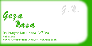 geza masa business card